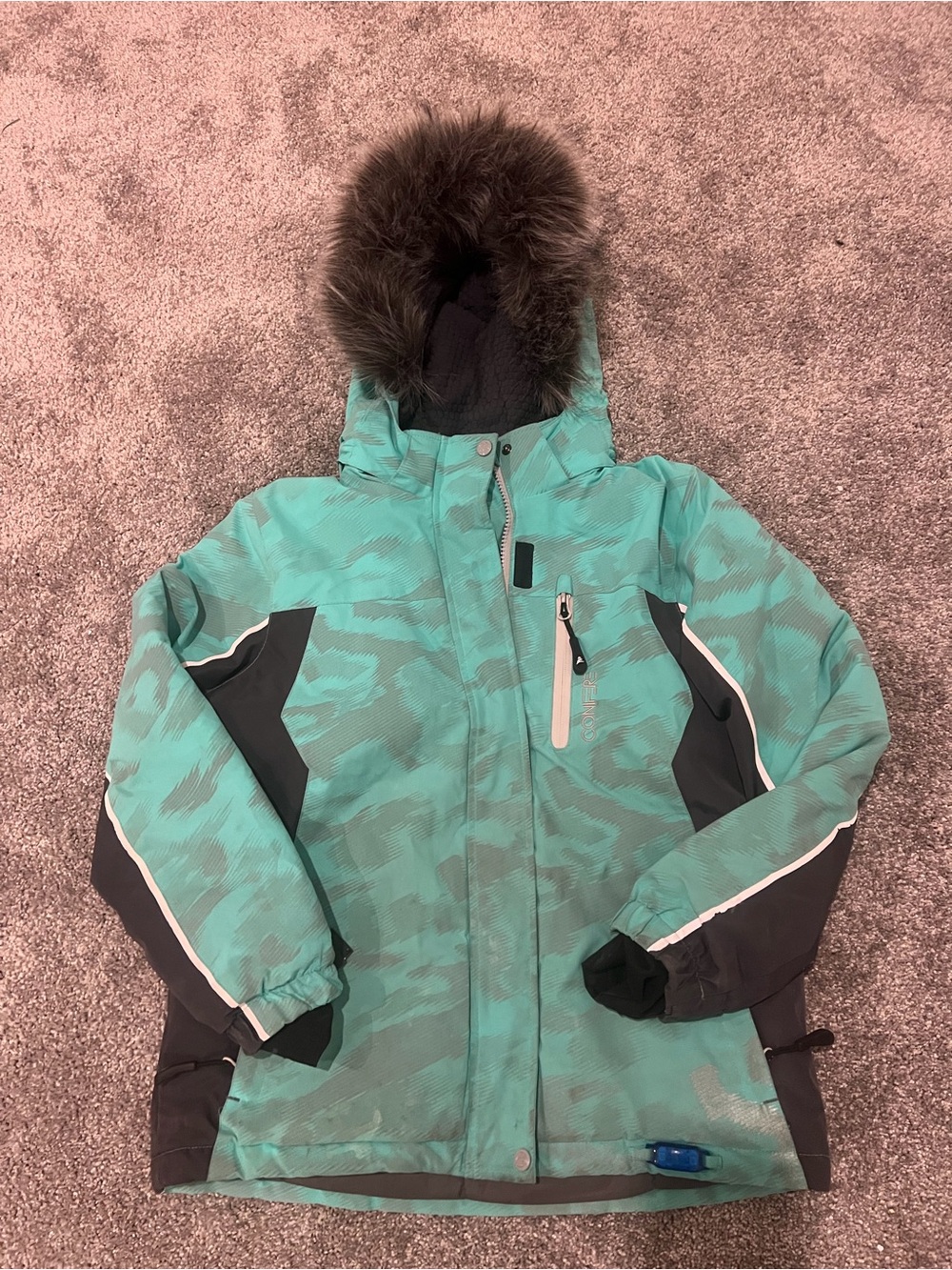 Teal Jacket and Grey Snow Bibs Set - Picture 2 of 3
